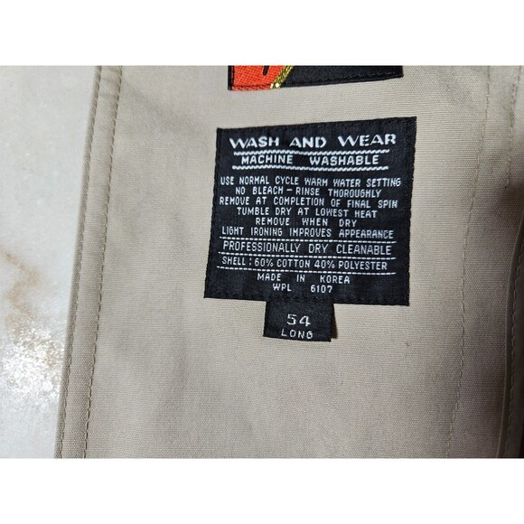 Vintage Oleg Cassini Thermolite Men's Trench Coat Tan All Weather Coat Size 54 - Picture 10 of 16